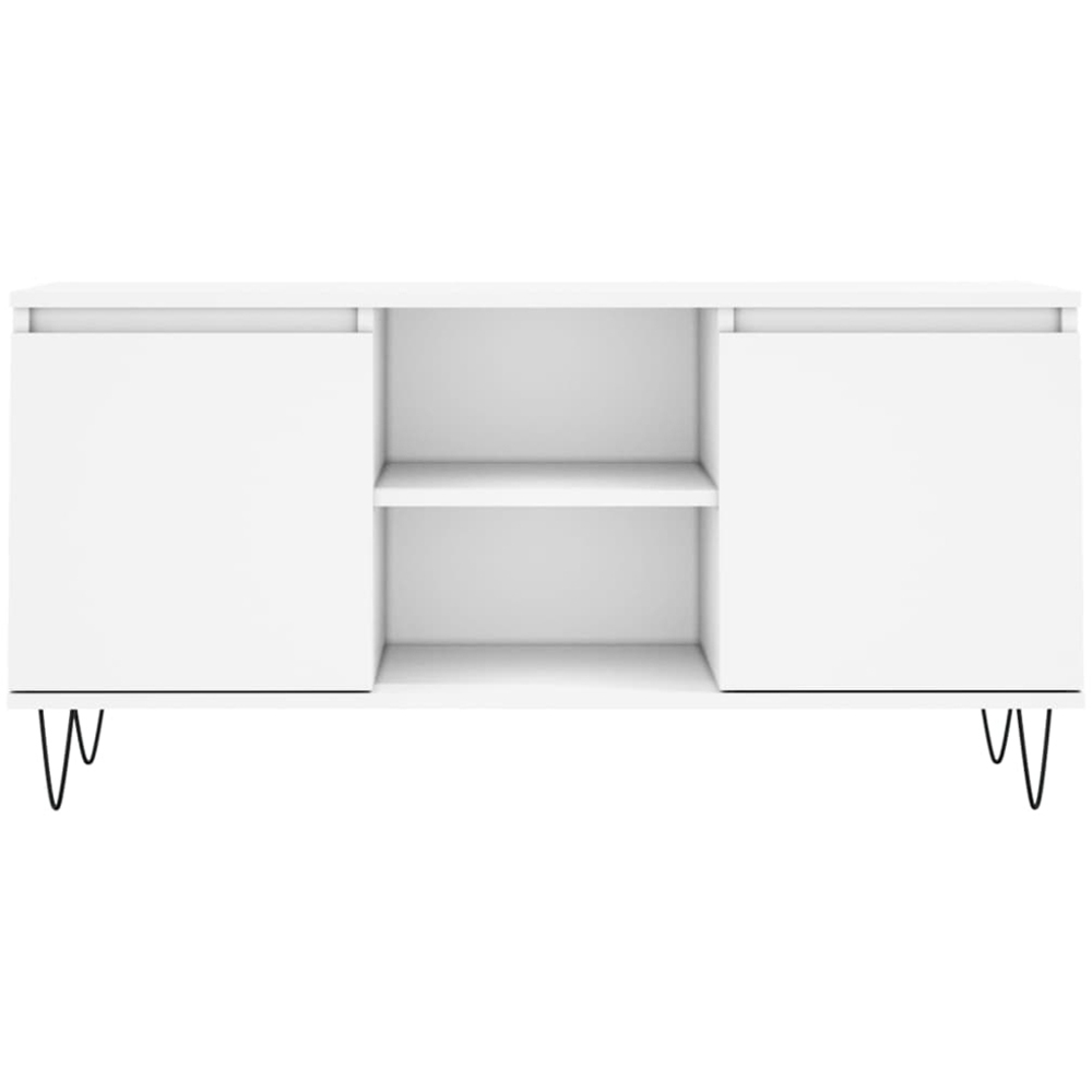 vidaXL 2 Door 2 Shelf White TV Cabinet Image 5