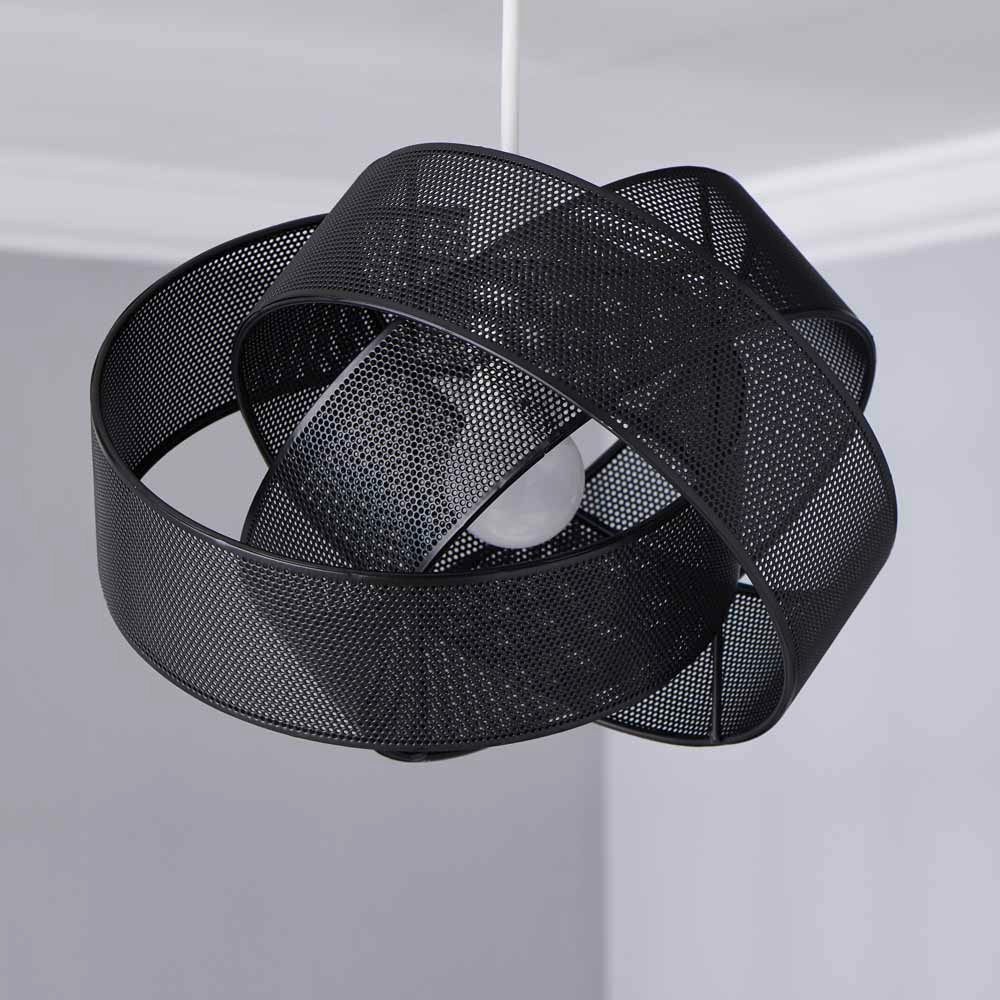 Wilko Black Interlocking Perforated Light  Shade Image 5