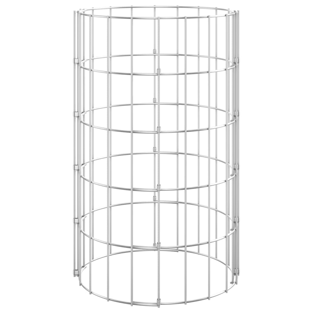 vidaXL Silver Galvanised Steel Circular Gabion Raised Bed 30 x 50cm 3 Pack Image 4