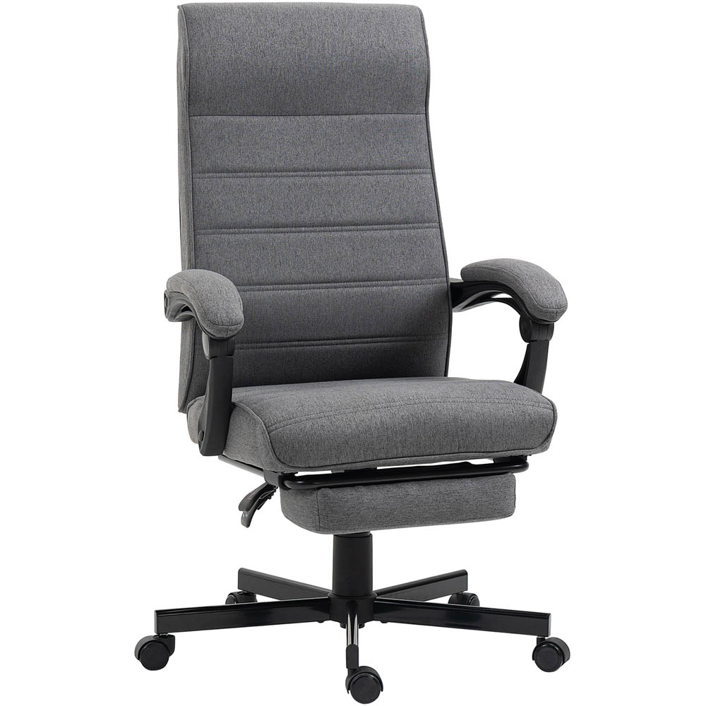 Portland Grey Linen Swivel Office Chair Image 2
