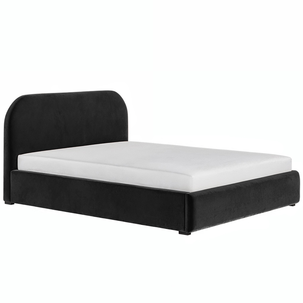 Flair Alba Double Black Velvet Ottoman Bed Image 3