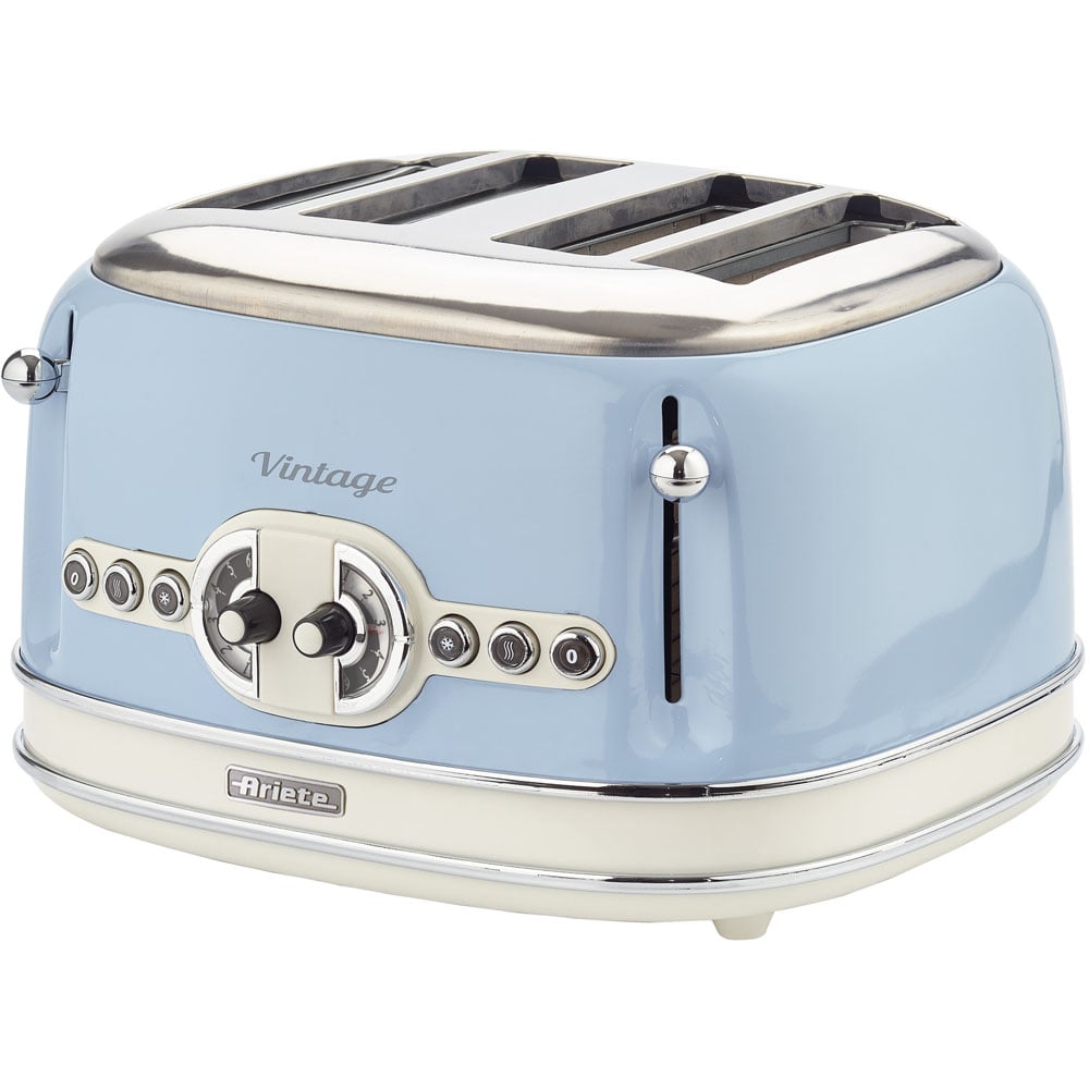 Ariete Blue Vintage 4 Slice Toaster Image 1