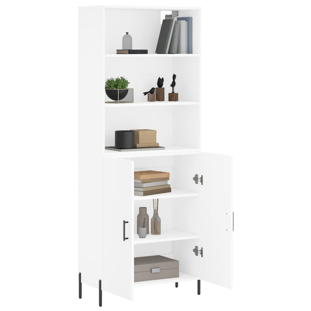 vidaXL 2 Door 3 Shelf White Highboard Image 3
