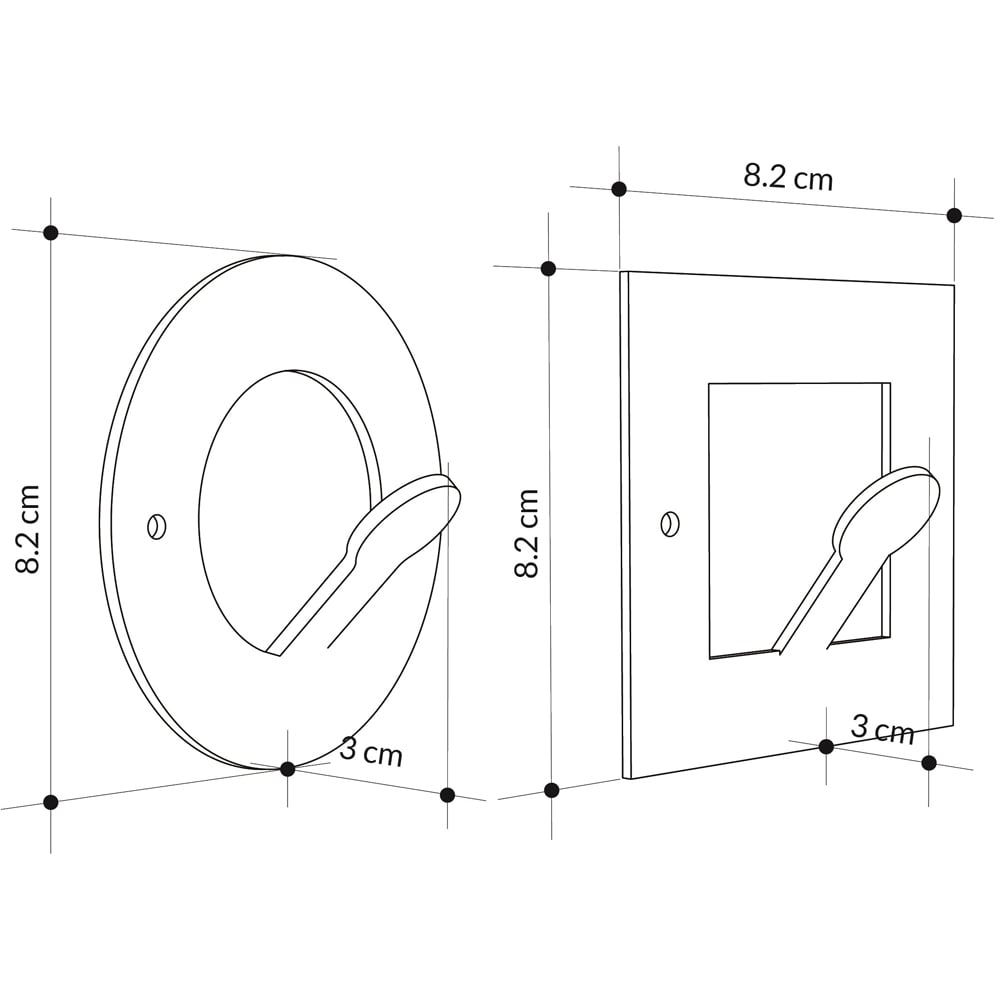 Decortie Kaly Black Metal Round and Square Wall Hook 5 Pack Image 6
