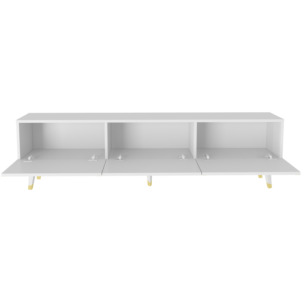 Decorotika Milagro 3 Cabinet White and Gold TV Unit Image 7