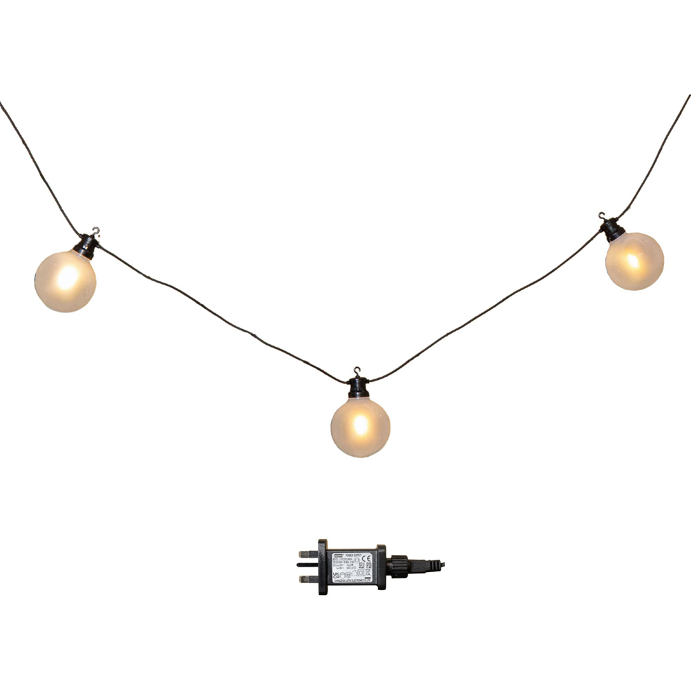 Samuel Alexander 10 Warm White LED Frosted Ball Style Cap Christmas String Light 4.5m Image 2