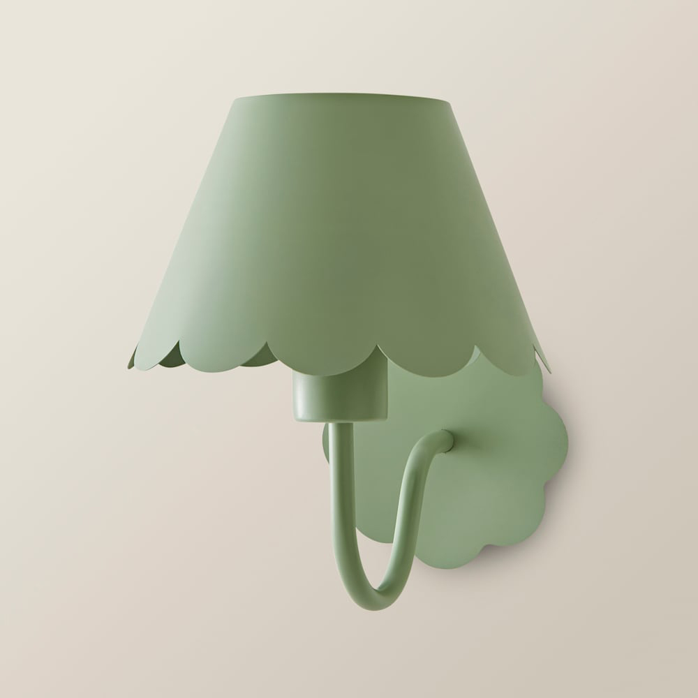 ValueLights Hallie Green Scallop Rechargeable Wall Light Image 3