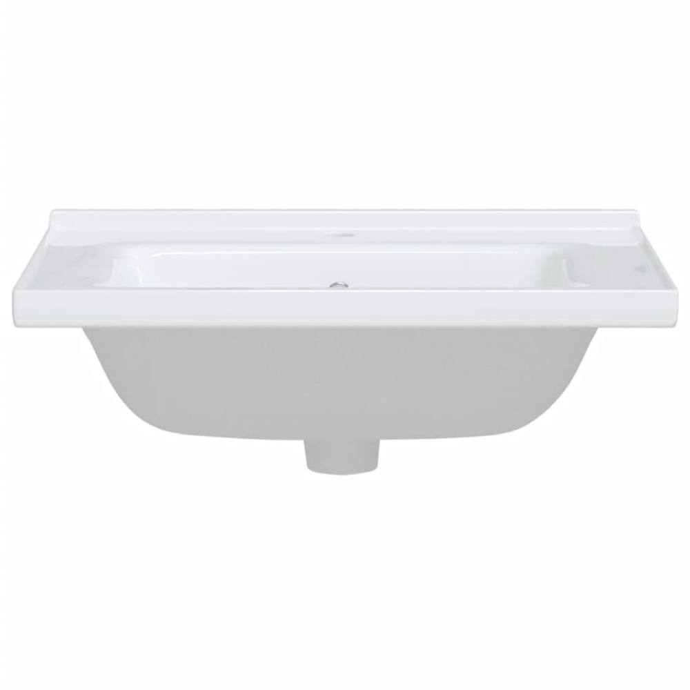 vidaXL White Ceramic Rectangular Bathroom Sink 195 x 480 x 610mm Image 4