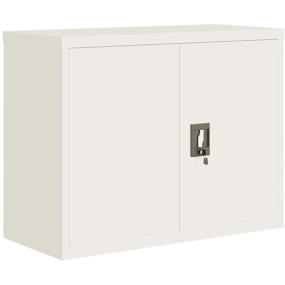 vidaXL 2 Door White Metal Lockable File Cabinet Image 2