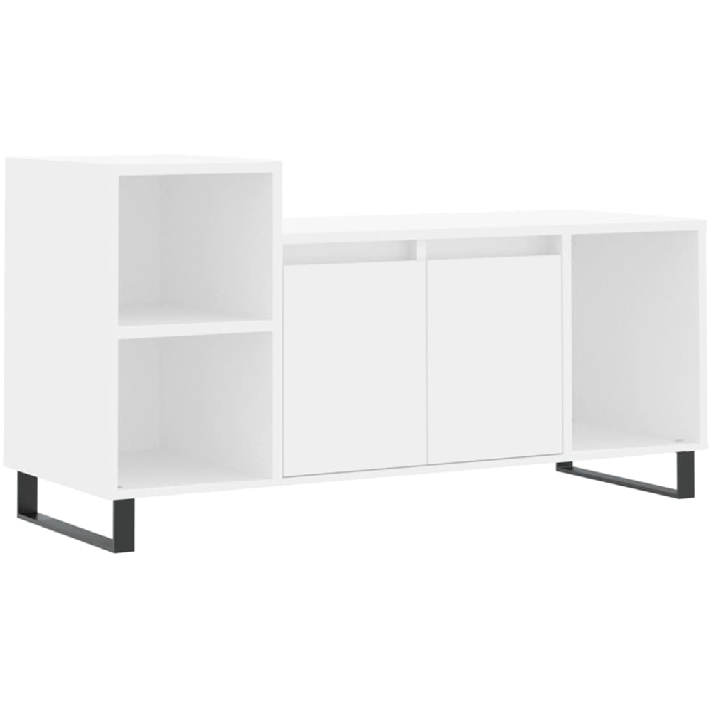 vidaXL 2 Door 3 Shelf White TV Cabinet Image 2