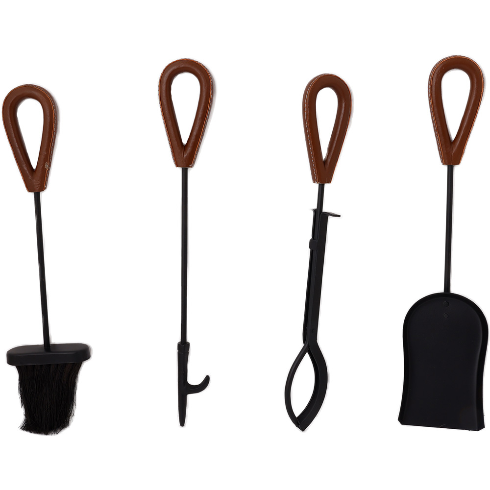 Charles Bentley 4 Piece Black Fig Fireside Companion Set Image 3