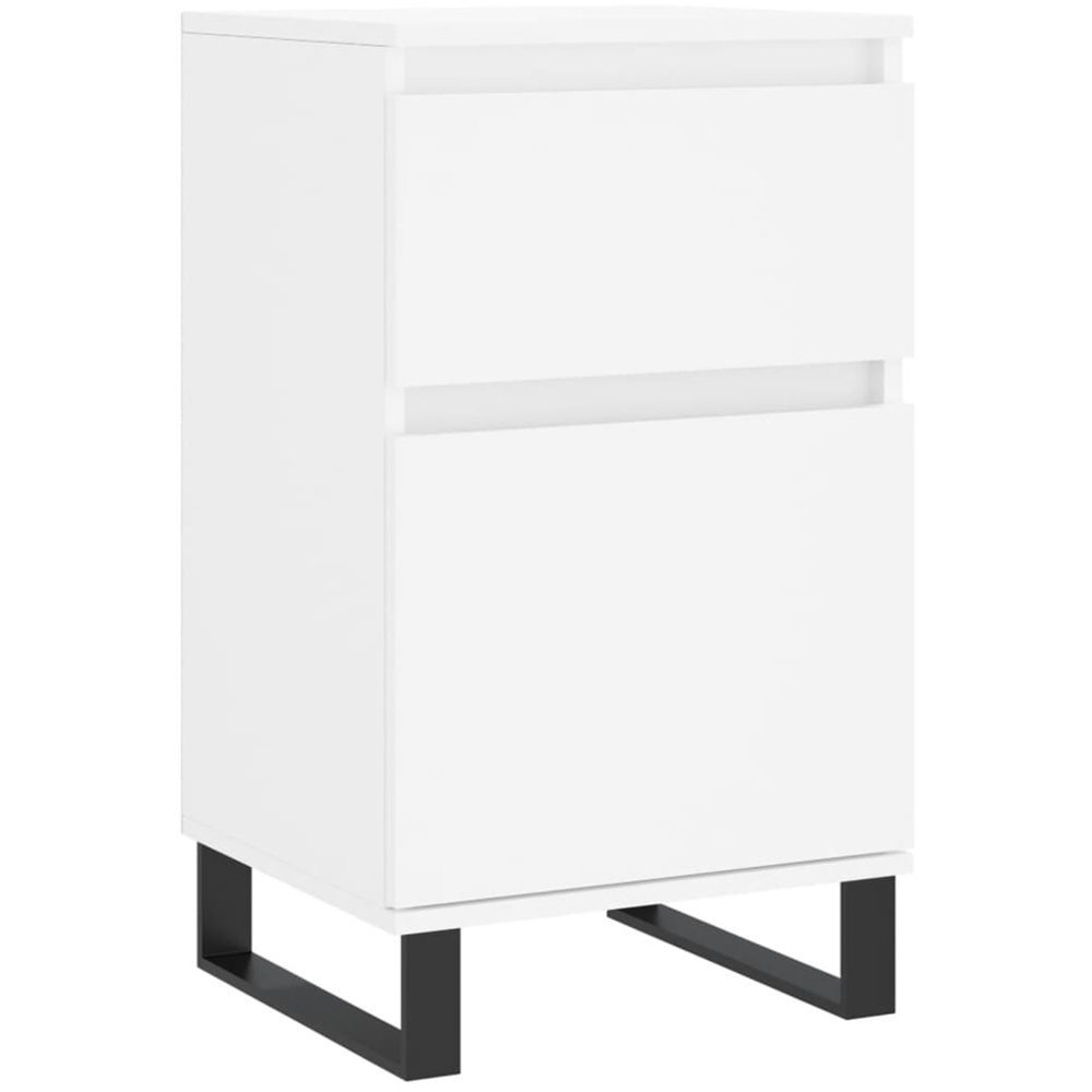 vidaXL Single Door Single Drawer White Sideboard Set of 2 Image 5