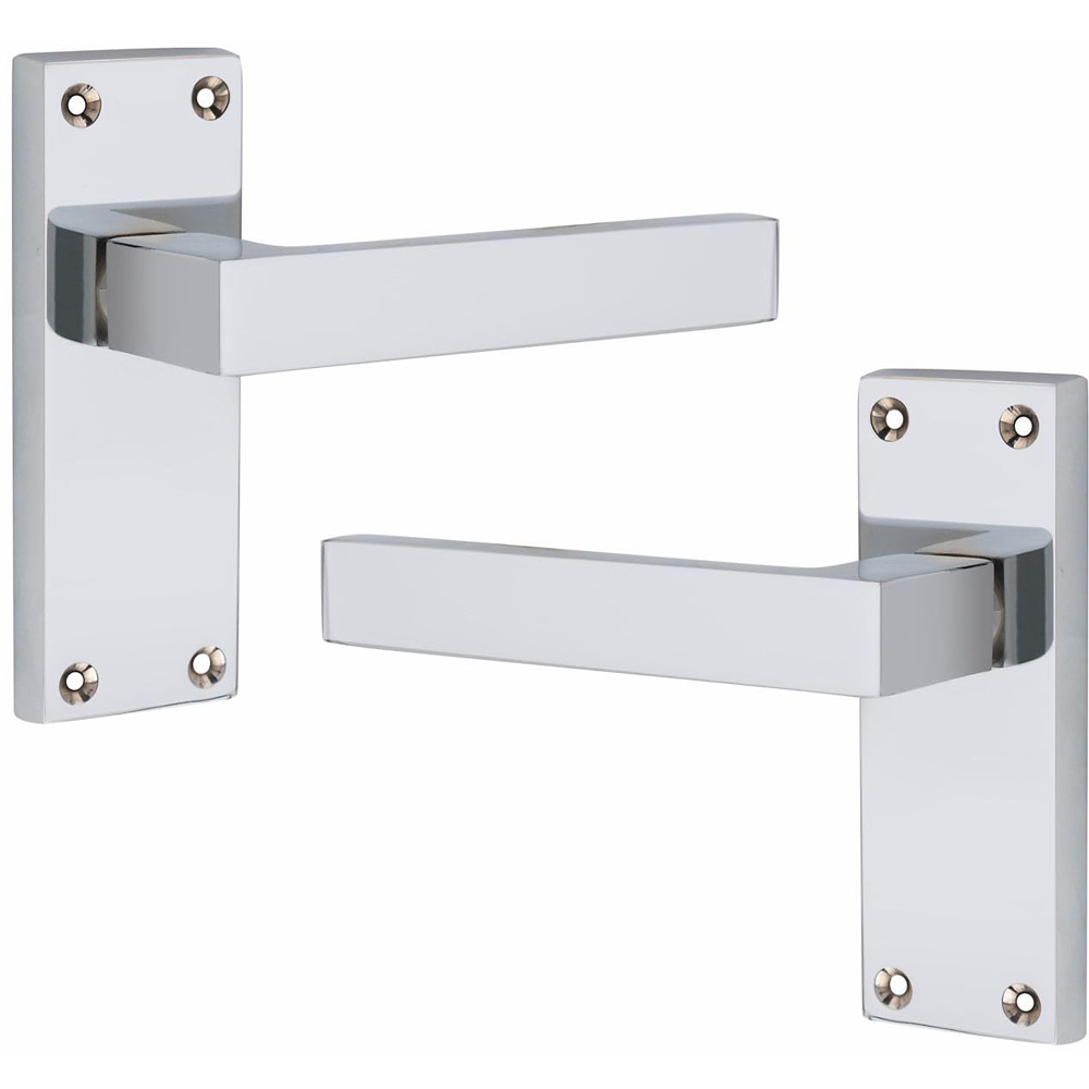 Golden Grace Polished Chrome Victorian Straight Delta Latch Door Handle with Hinge 120 x 40mm Image 3