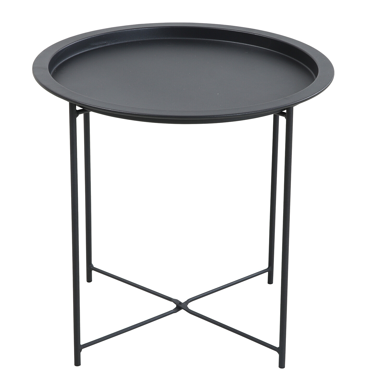 Black Round Folding Side Table Image 3