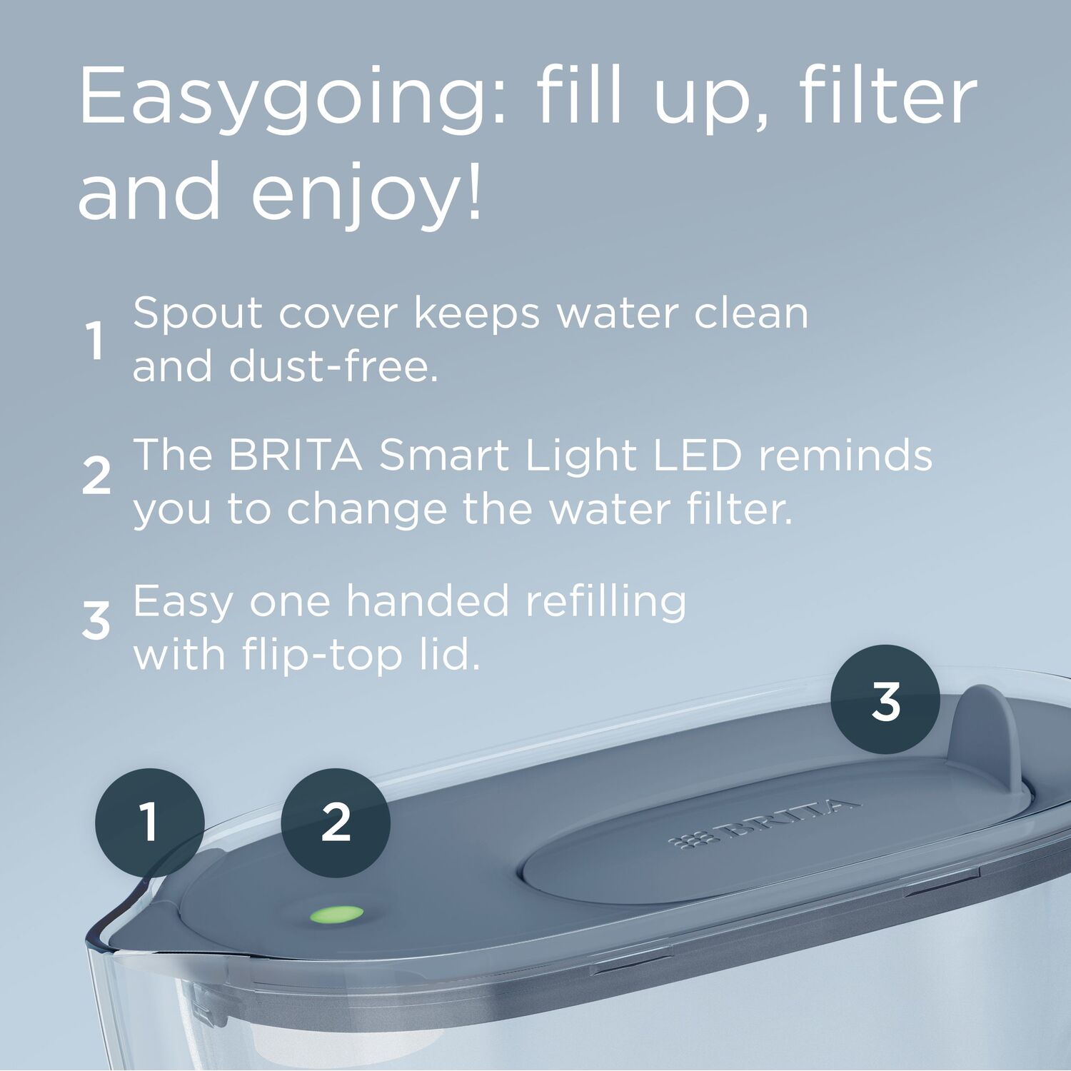 Style Essential Cool Stone Water Filter Jug Blue Image 4