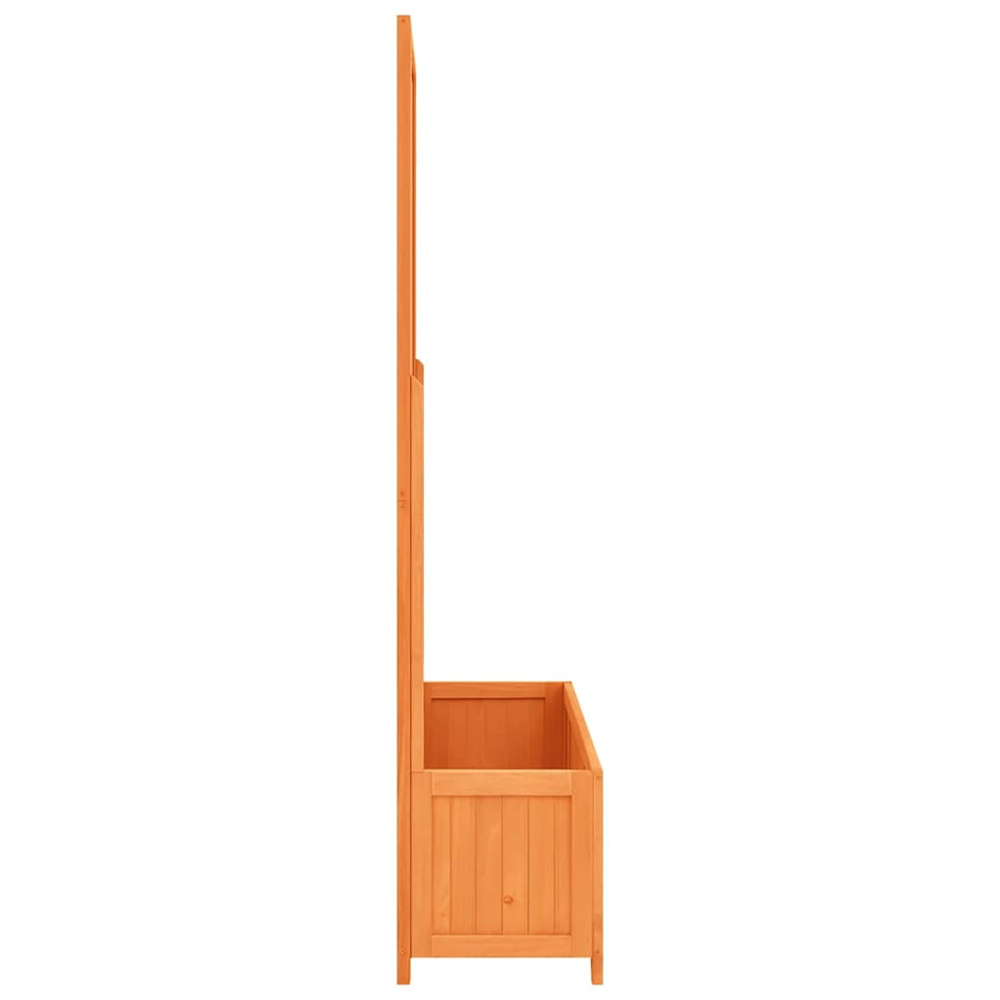 vidaXL Brown Fir Wood Garden Planter with Trellis 135 x 30 x 70cm Image 3