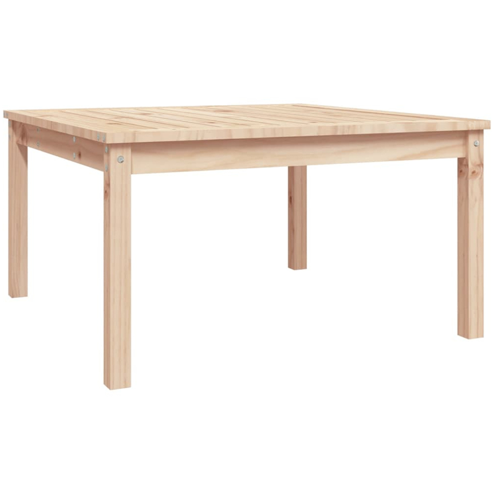 vidaXL Natural Solid Pine Wood Slatted Garden Table 82.5 x 82.5cm Image 2