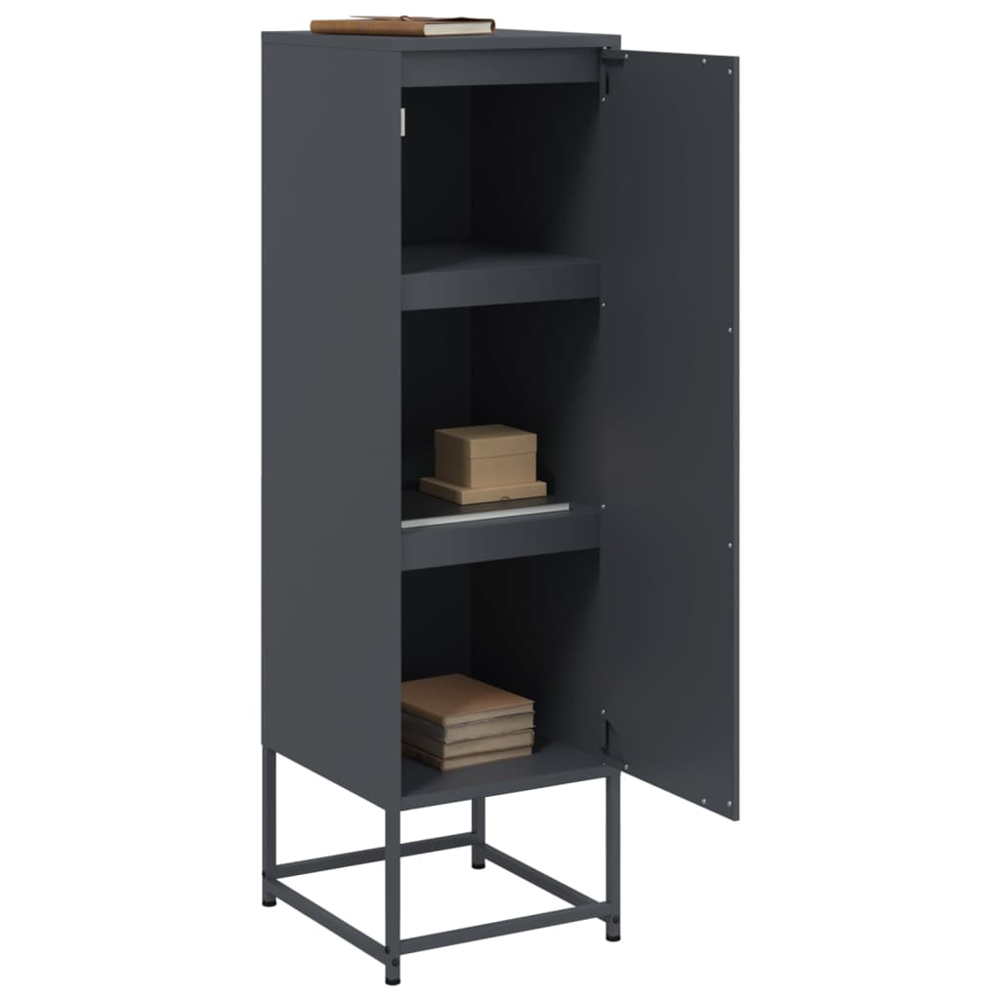 vidaXL Single Door Anthracite Steel Highboard Image 5
