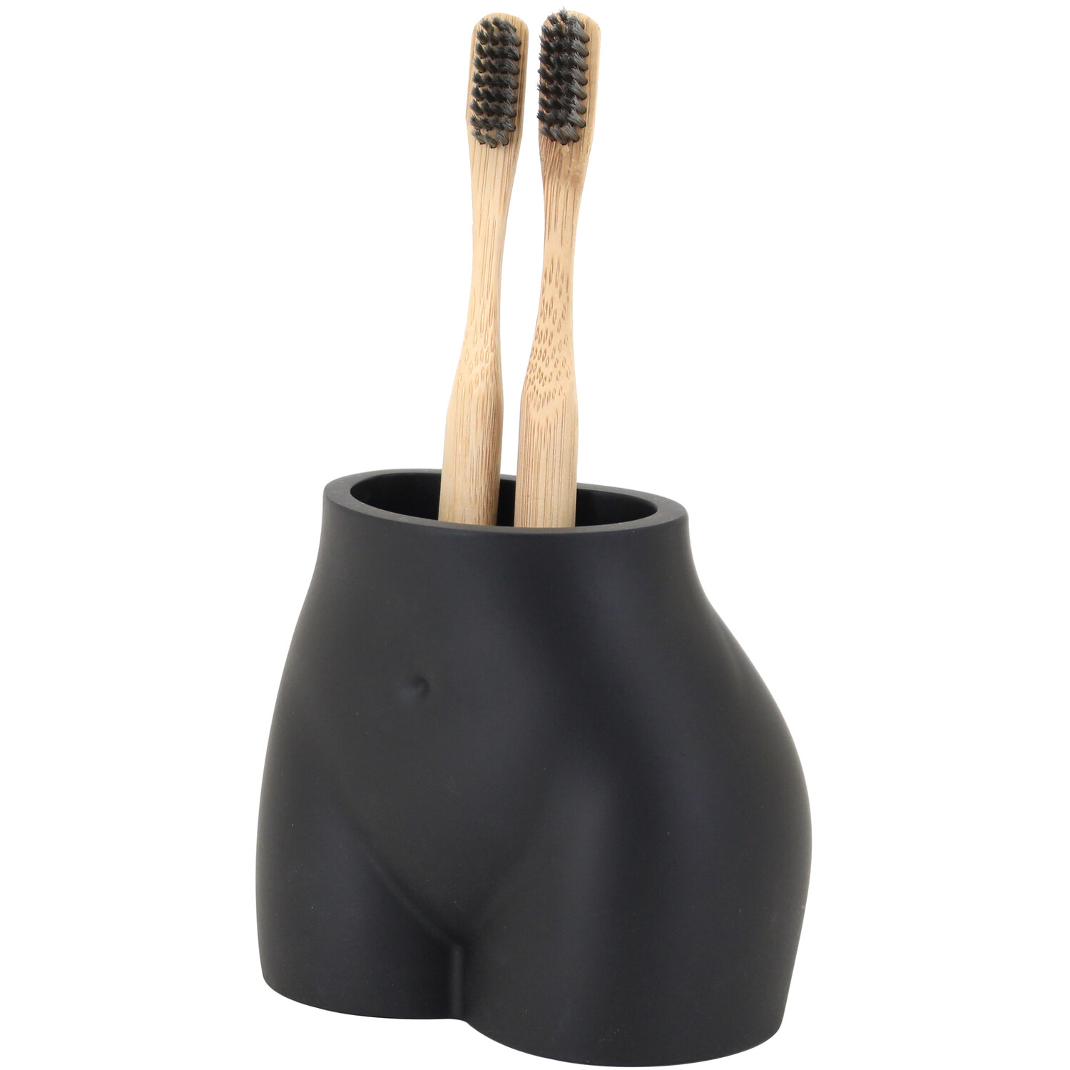 Matte Black Silhouette Toothbrush Holder - Black Image 1