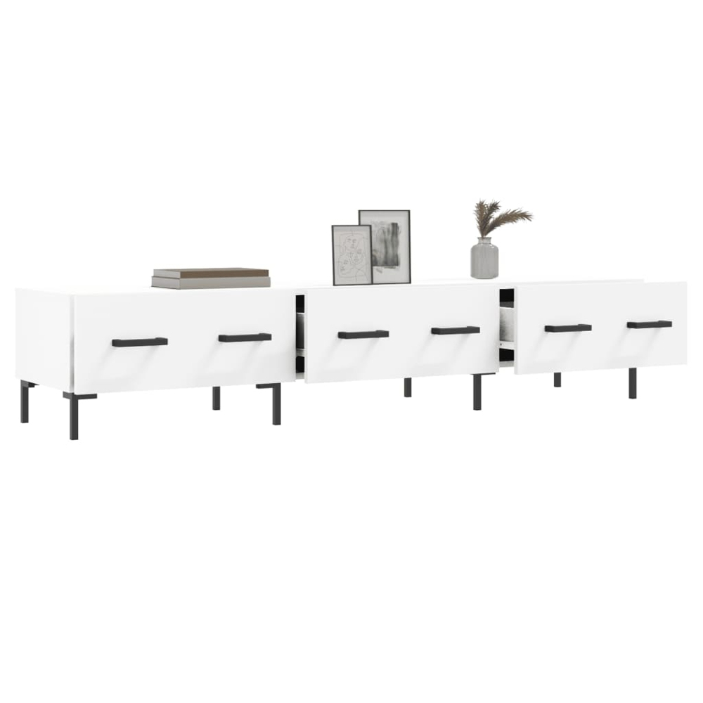 vidaXL 3 Drawer White TV Cabinet Image 4