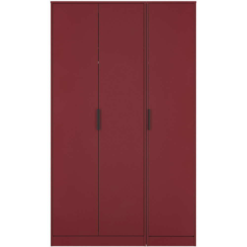 Crowndale Hong Kong 3 Door Red Matt Tall Wardrobe Ready Assembled Image 3