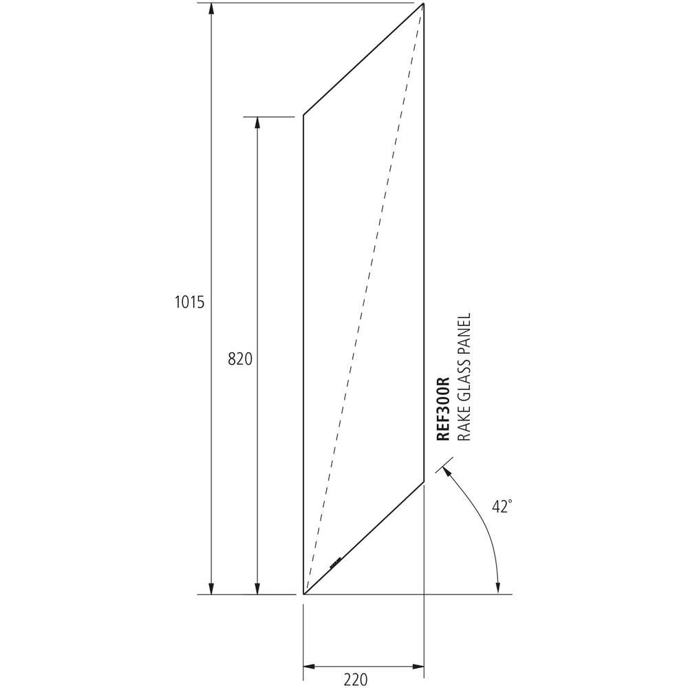 Cheshire Mouldings Reflections Pre-Cut Angled Stair Glass Panel 200mm Image 4