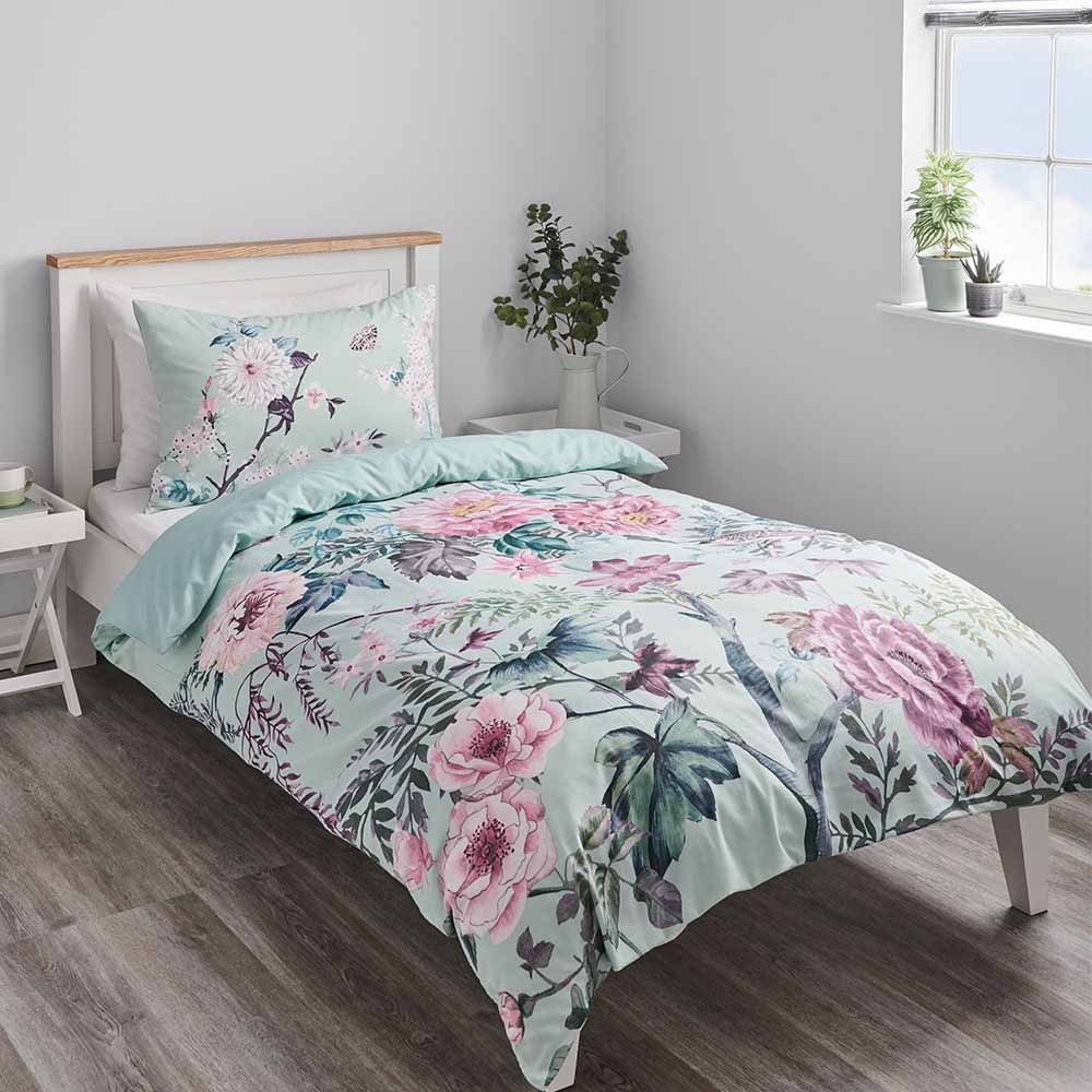 Wilko Painted Floral Single Duvet Set Image 1