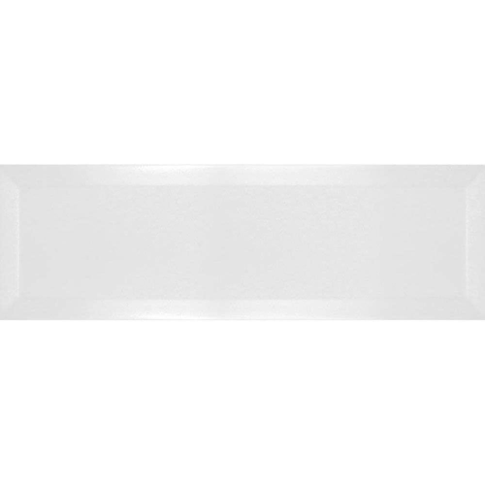 Top Ceramics White Bevelled Satin Metro Ceramic Wall Tile 300 x 100mm Image 2