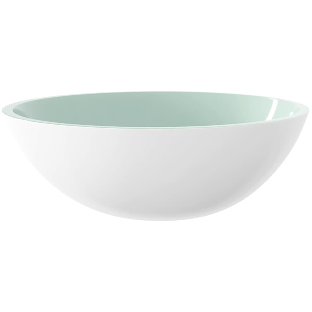 vidaXL White Glass Wash Basin 140 x 500 x 370mm Image 1