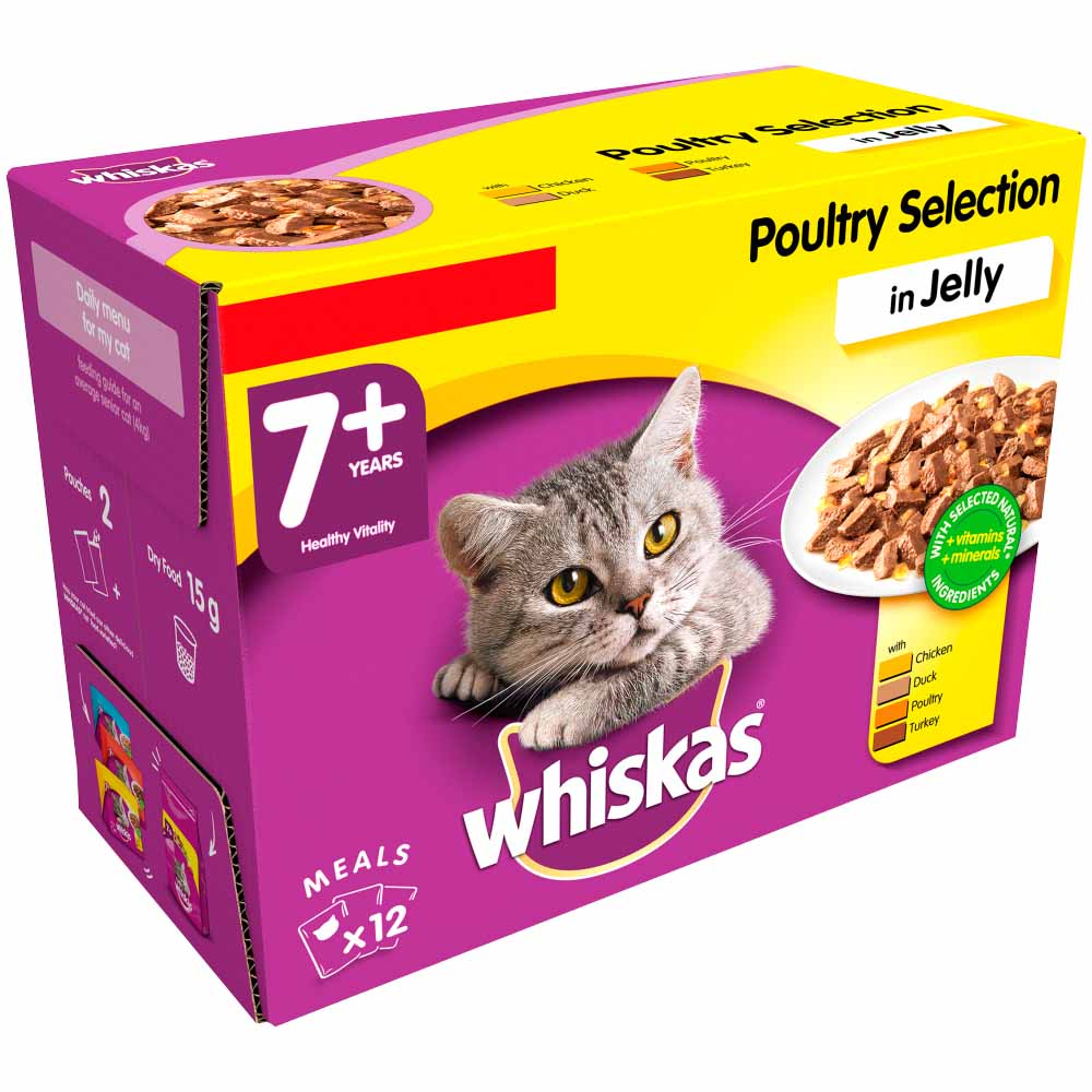 Whiskas 7+ Poultry in Jelly Cat Food 12 x 100g Image 2
