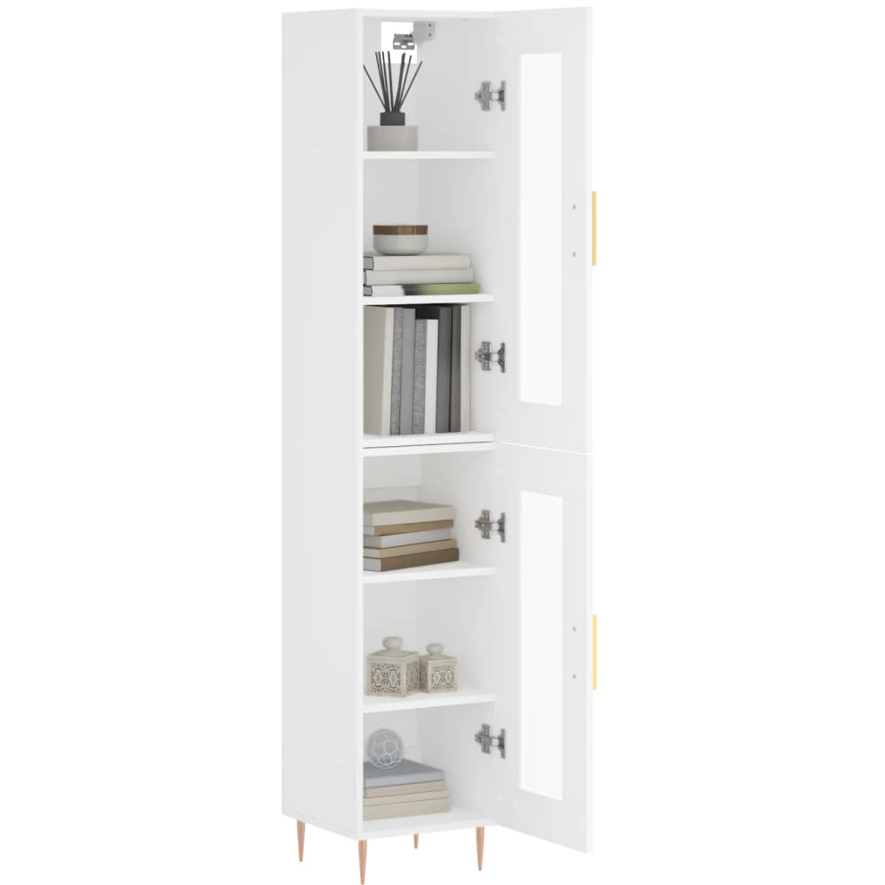 vidaXL 2 Glass Door White Highboard Image 3