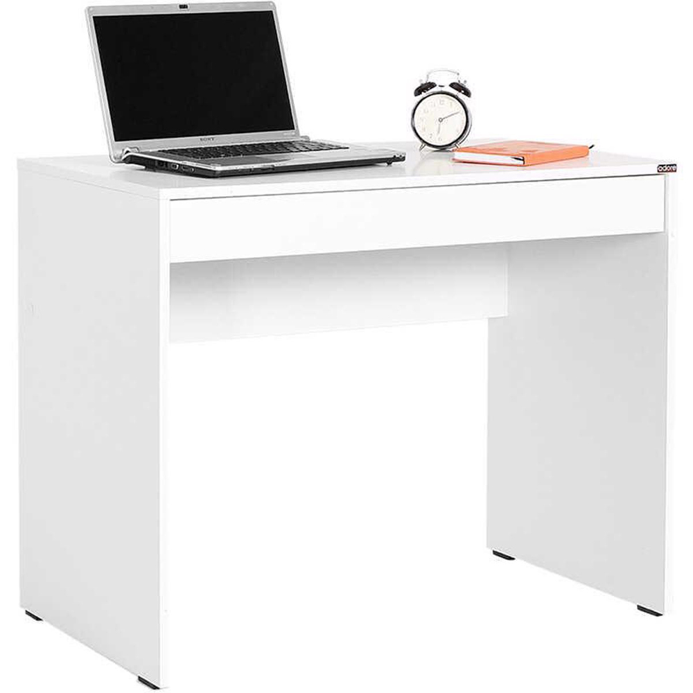 FWStyle Single Wide Drawer Matt White Desk Image 4