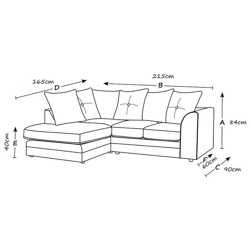 Portland Mirana Modern 3 Seater Blue Plush Velvet Left Hand Corner Sofa Image 3