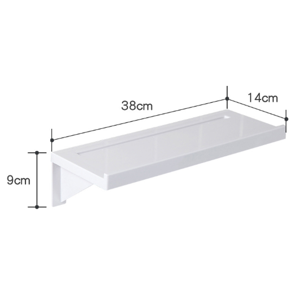 Living And Home WH0899 White ABS Wood Self-Adhesive Bathroom Floating Shelf Image 7