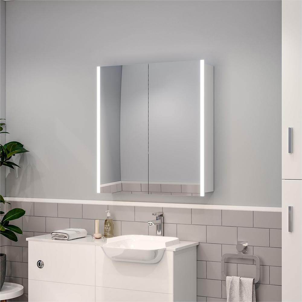 Living and Home 2 Door Frameless LED Mirror Bathroom Cabinet Image 5
