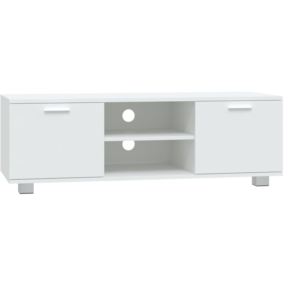 vidaXL 2 Door 2 Shelf White TV Cabinet Image 2