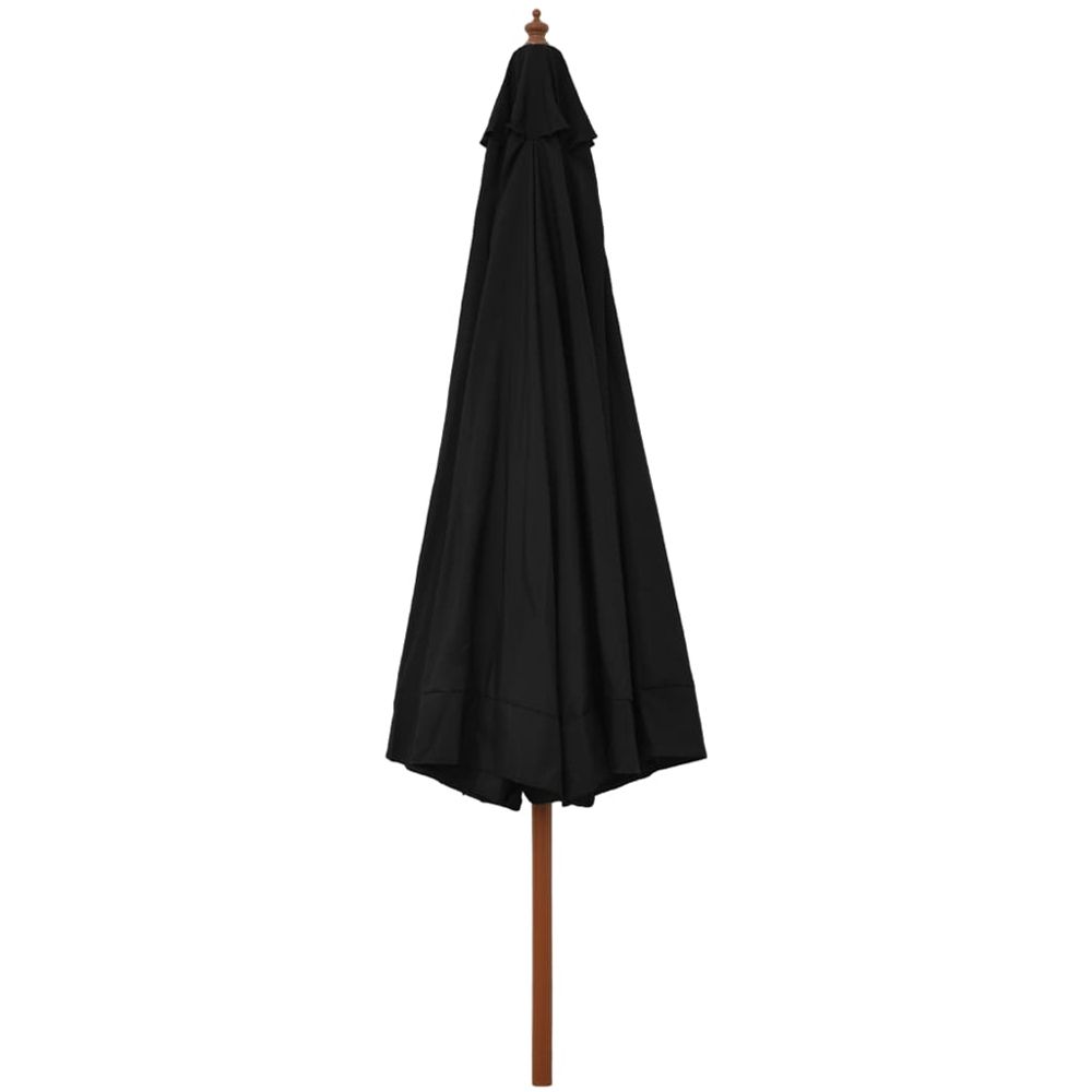 vidaXL Black Garden Parasol with Wooden Pole 3.3m Image 2