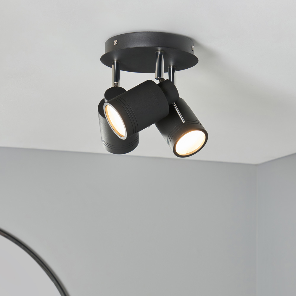 Spa Ramona Black 3 Spot IP44 Light Plate Image 2