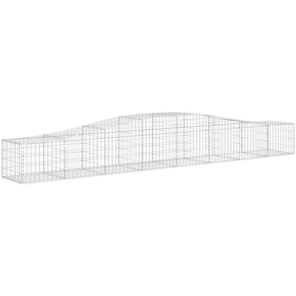 vidaXL Silver Galvanised Iron Gabion Basket 400 x 50 x 40/60cm 8 Pack Image 1
