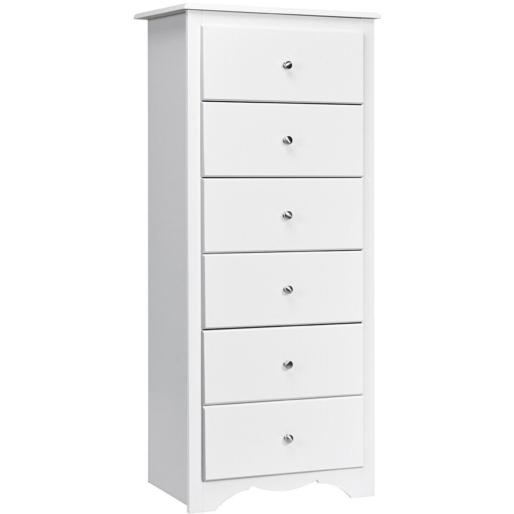 Costway 6 Drawer White Freestanding Cabinet Image 2