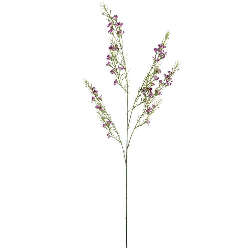 Leaf Purple Foliage Single Stem with Small Artificial Flower 6 Pack Image 1