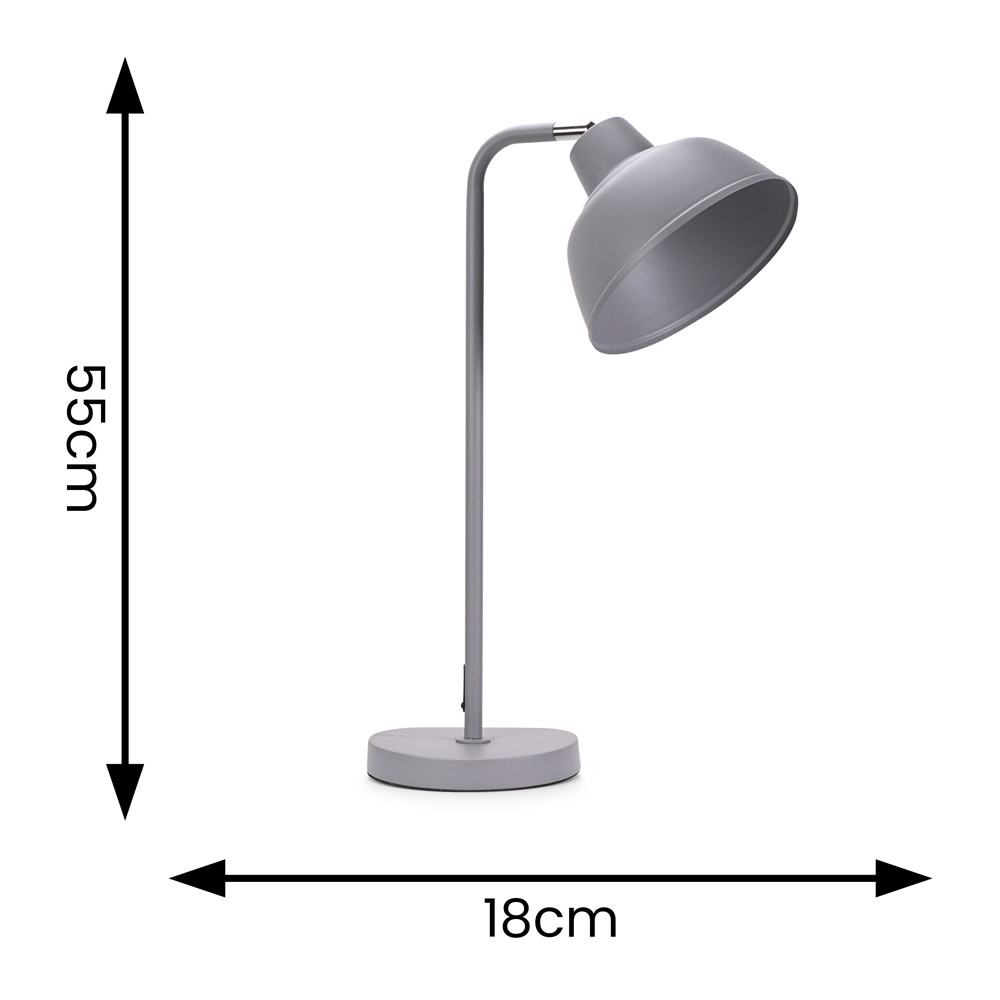 ValueLights Morris Stone Grey Retro Dome LED Table Lamp Image 7