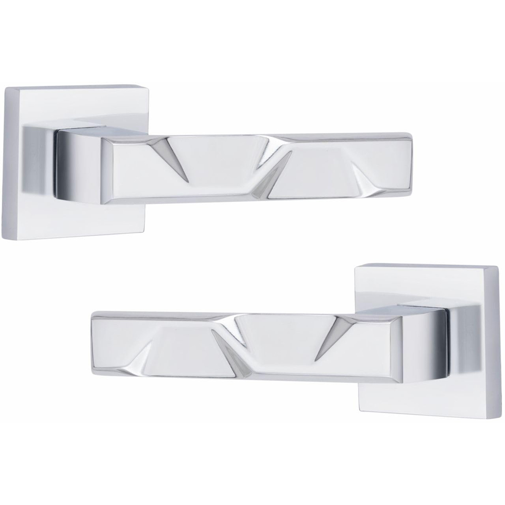 Golden Grace Polished Chrome Modern Nova Premium Bathroom Door Handle Set Image 1