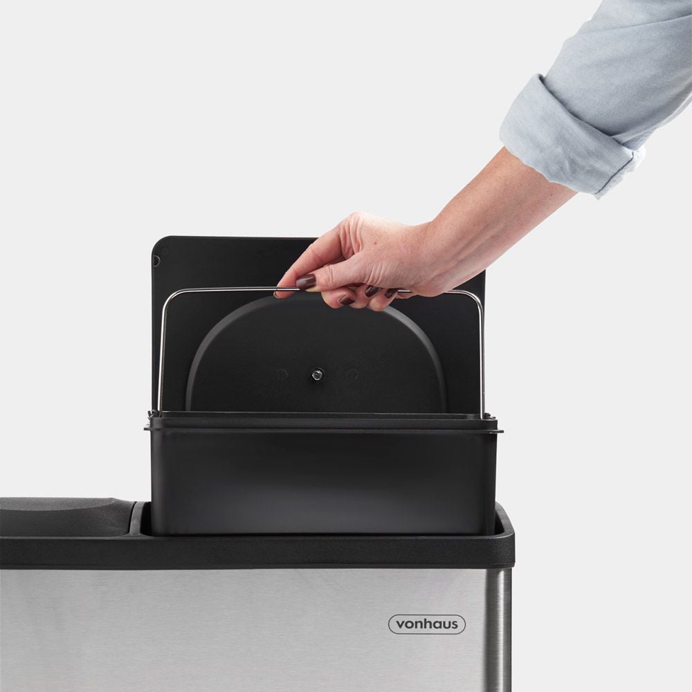 VonHaus 2 in 1 Steel Recycling Pedal Bin 36L Image 2