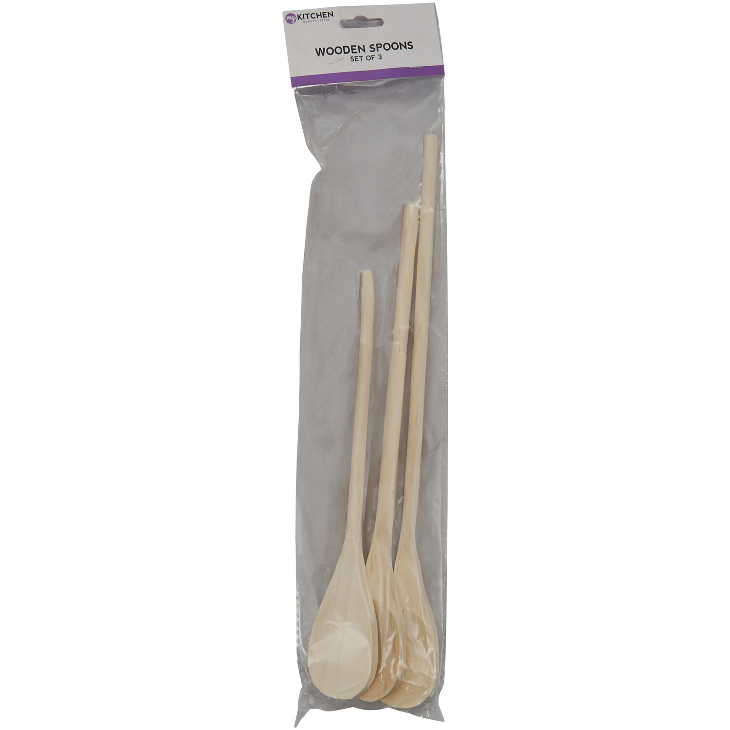 Pack of 3 Wooden Spoons - Natural Image 1
