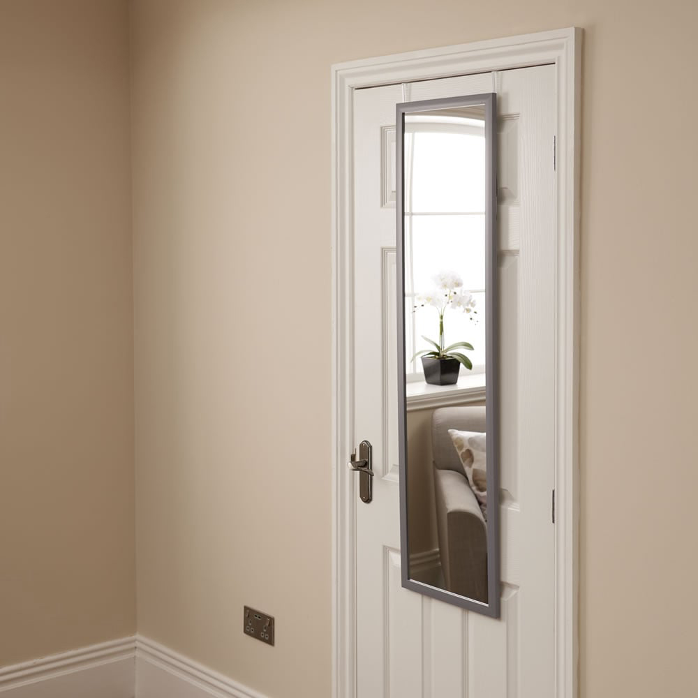 Wilko Grey Over Door Mirror Image 2