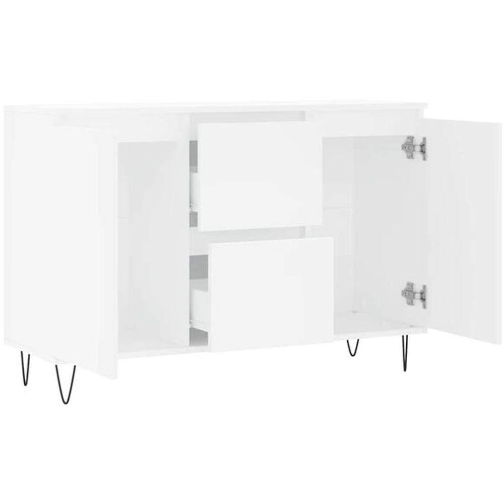 vidaXL 2 Door 2 Drawer White Sideboard Image 4