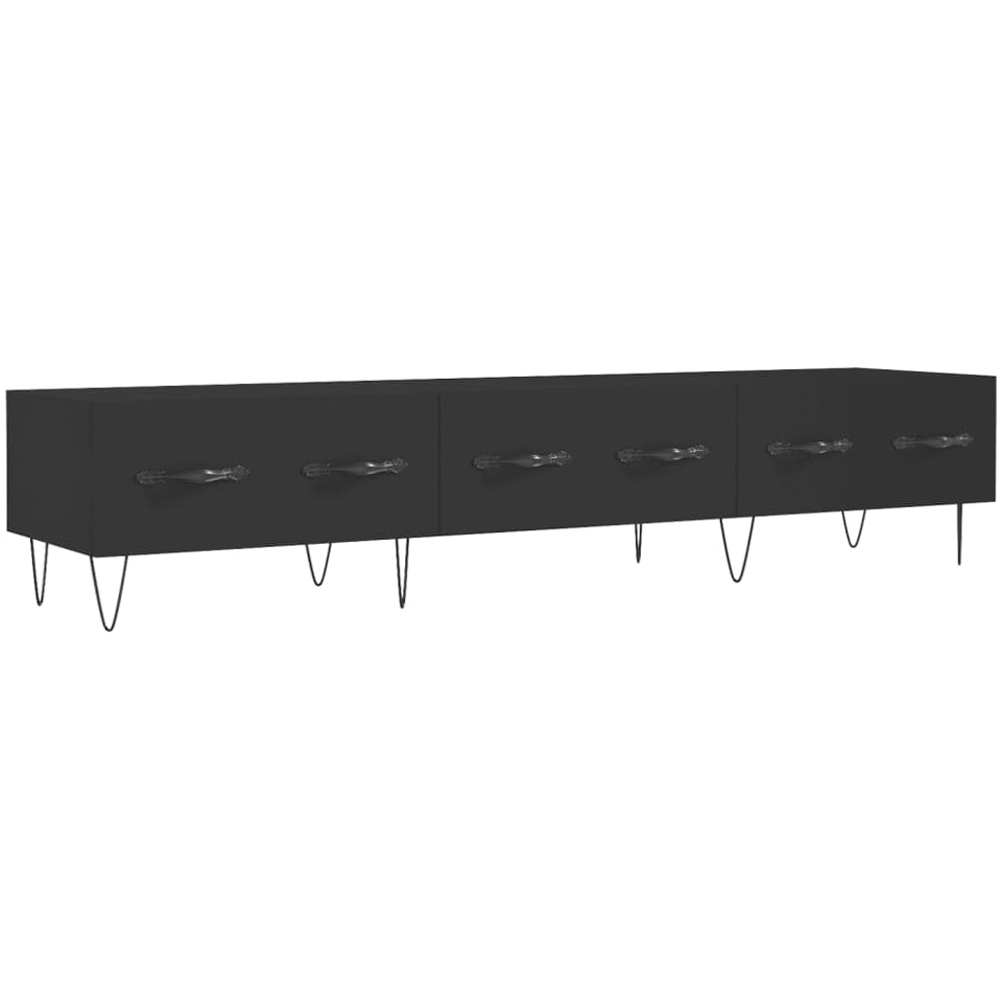 vidaXL 3 Drawer Black TV Cabinet Image 2