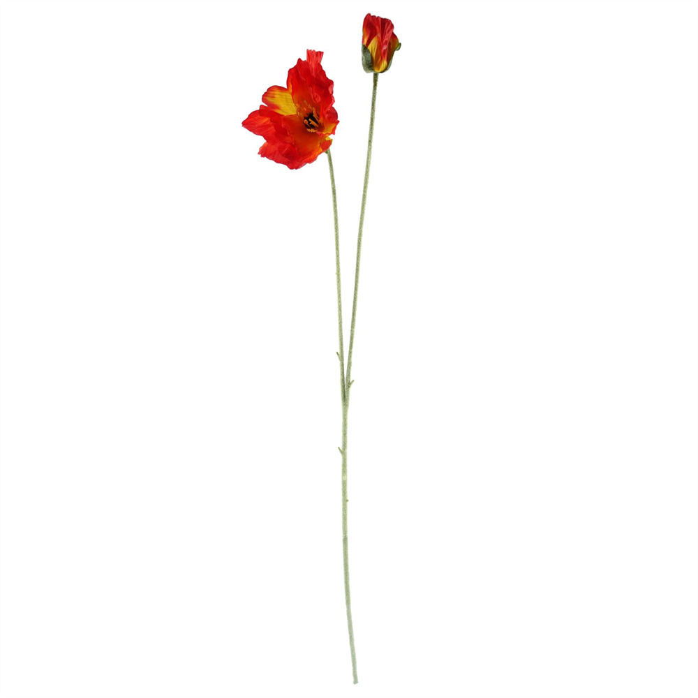 Leaf Red Poppy and Fern Artificial Flower Bundle with Vase 100cm 11 Pack Image 2