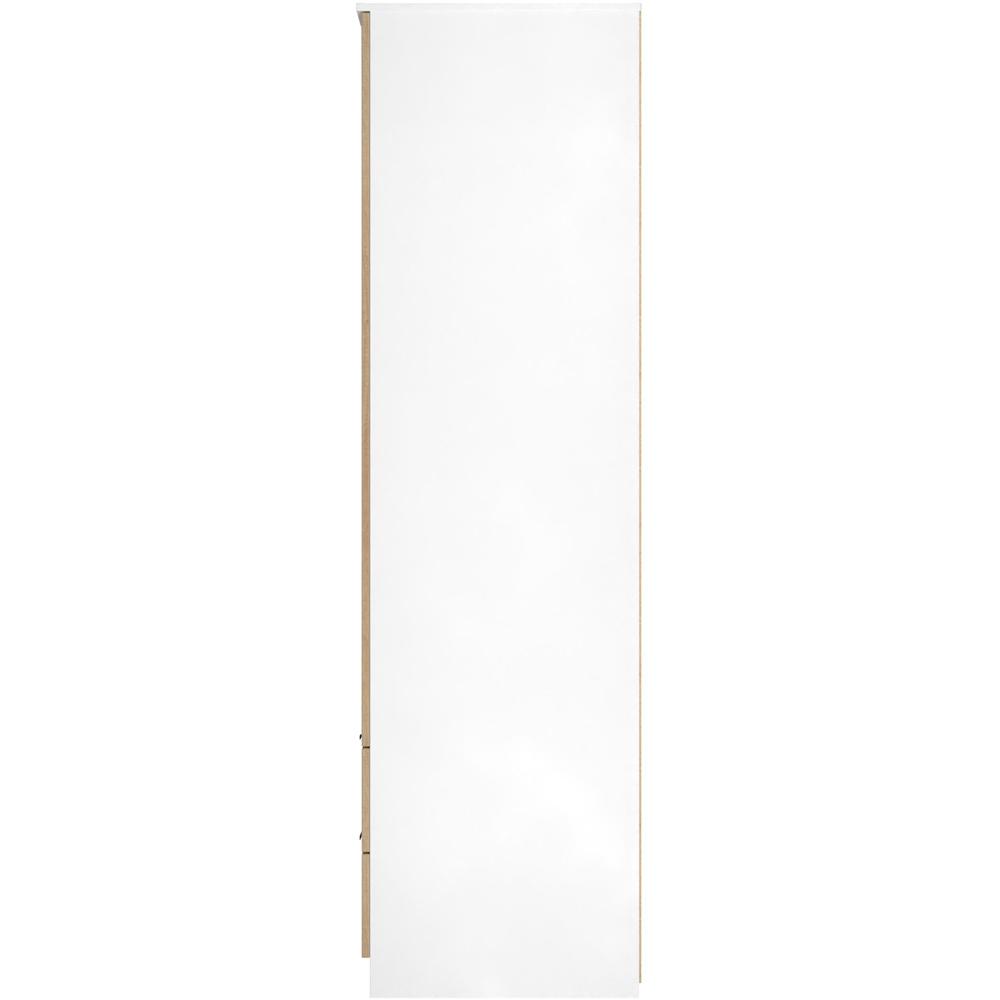 Crowndale Java 2 Door 2 Drawer Slatt Effect and White Mirror Wardrobe Image 3
